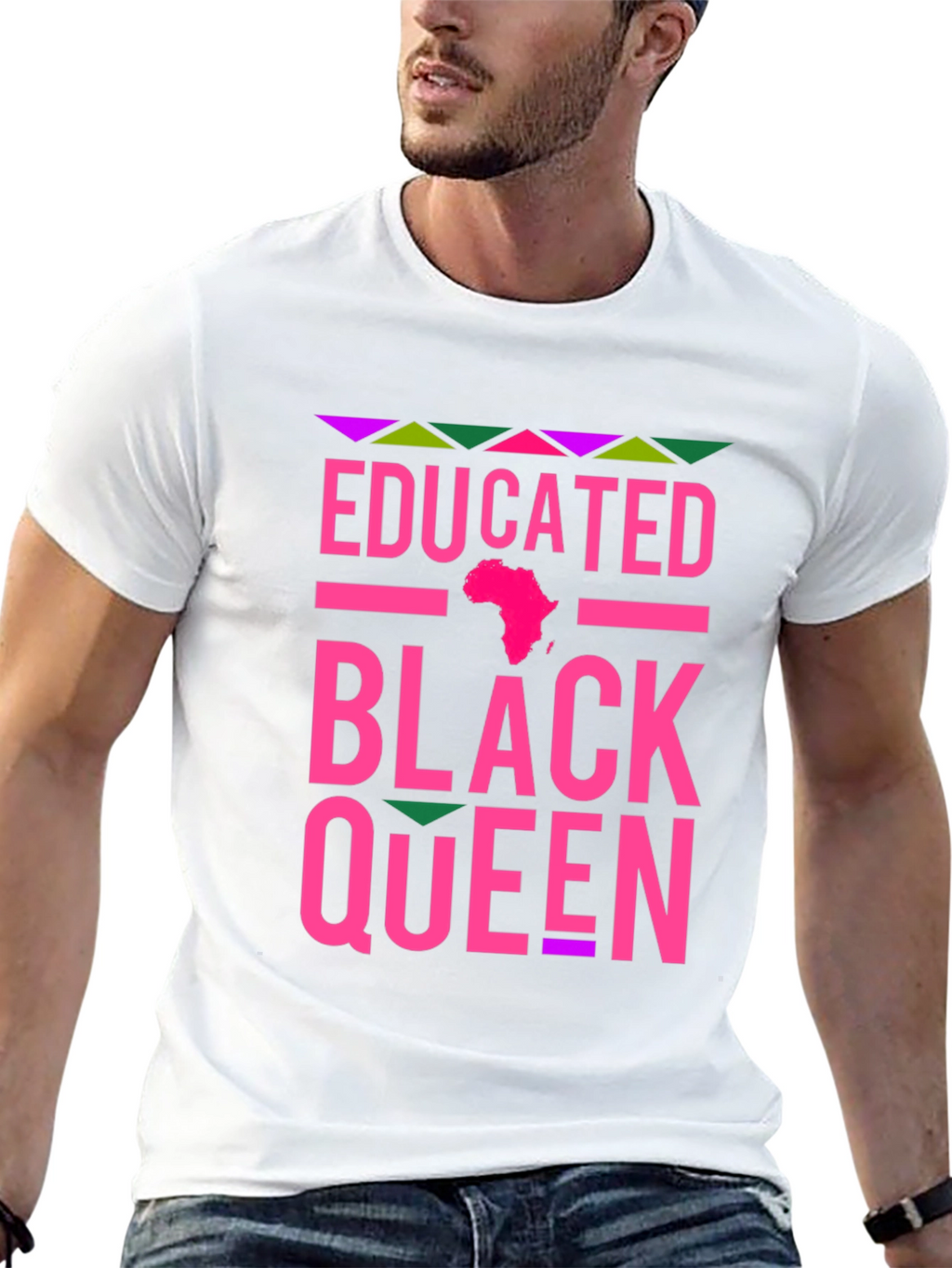 Educated Black Queen T-Shirt - Pink Design