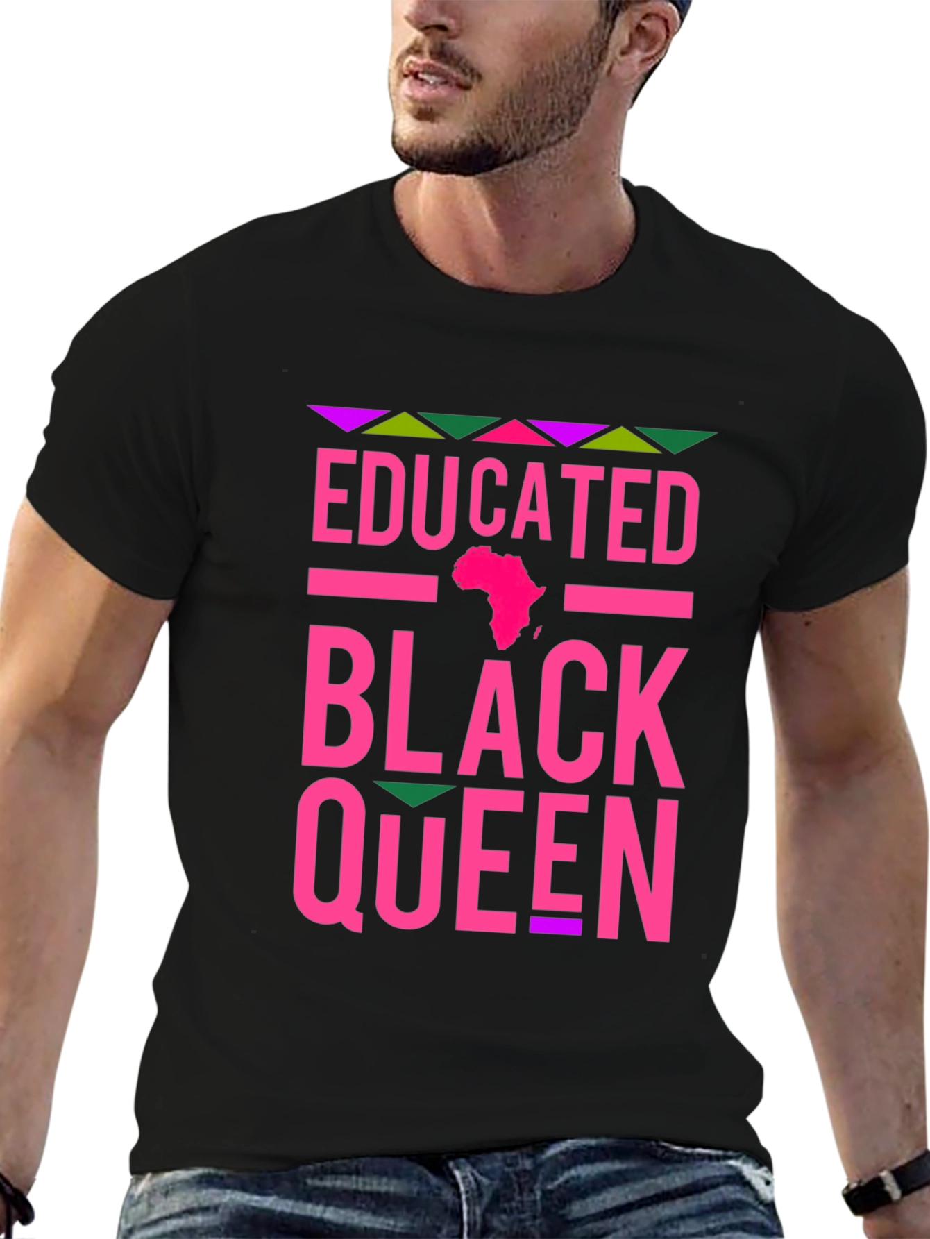 Educated Black Queen T-Shirt - Pink Design