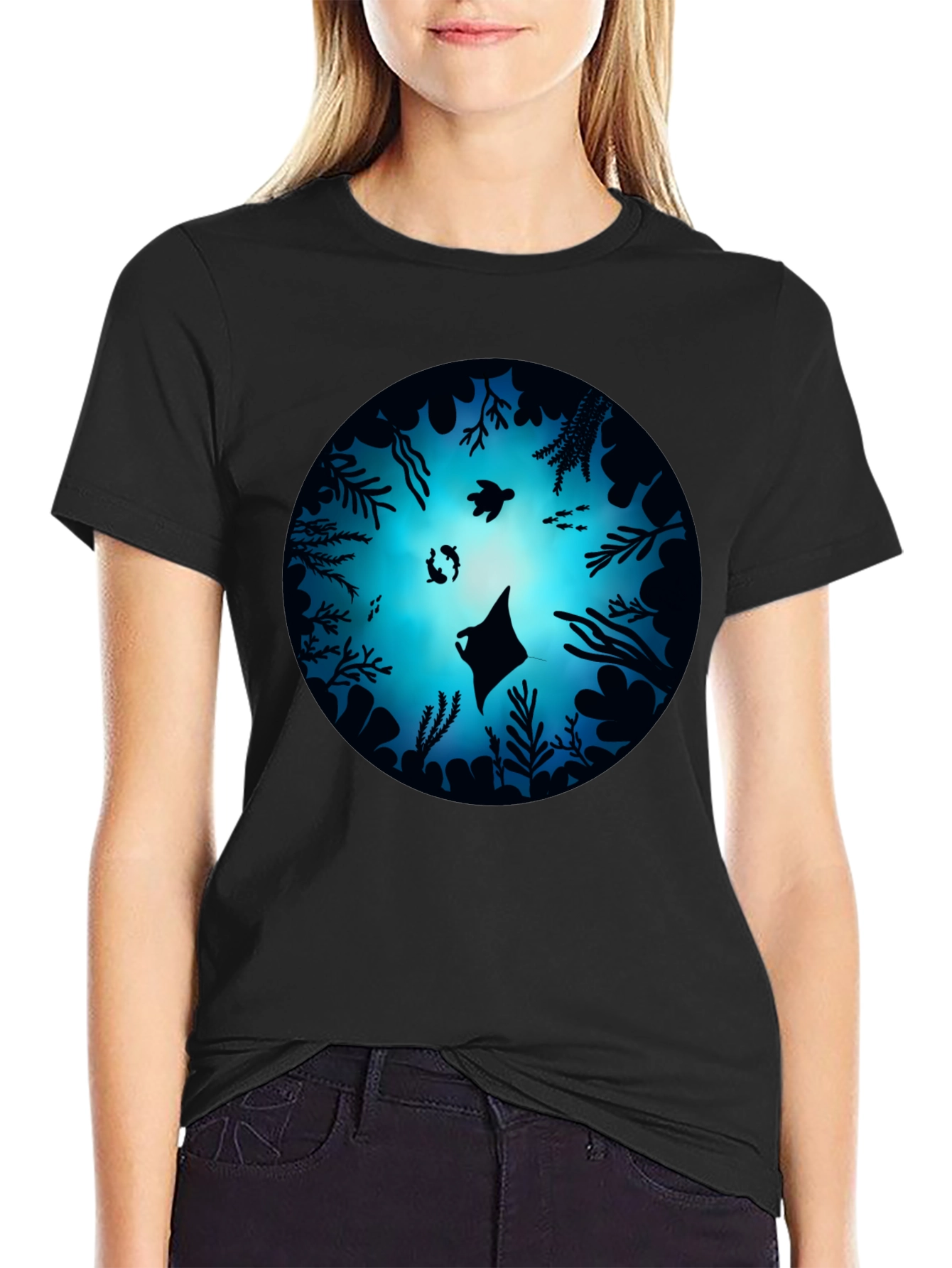 Ocean Depths Graphic Black T-Shirt