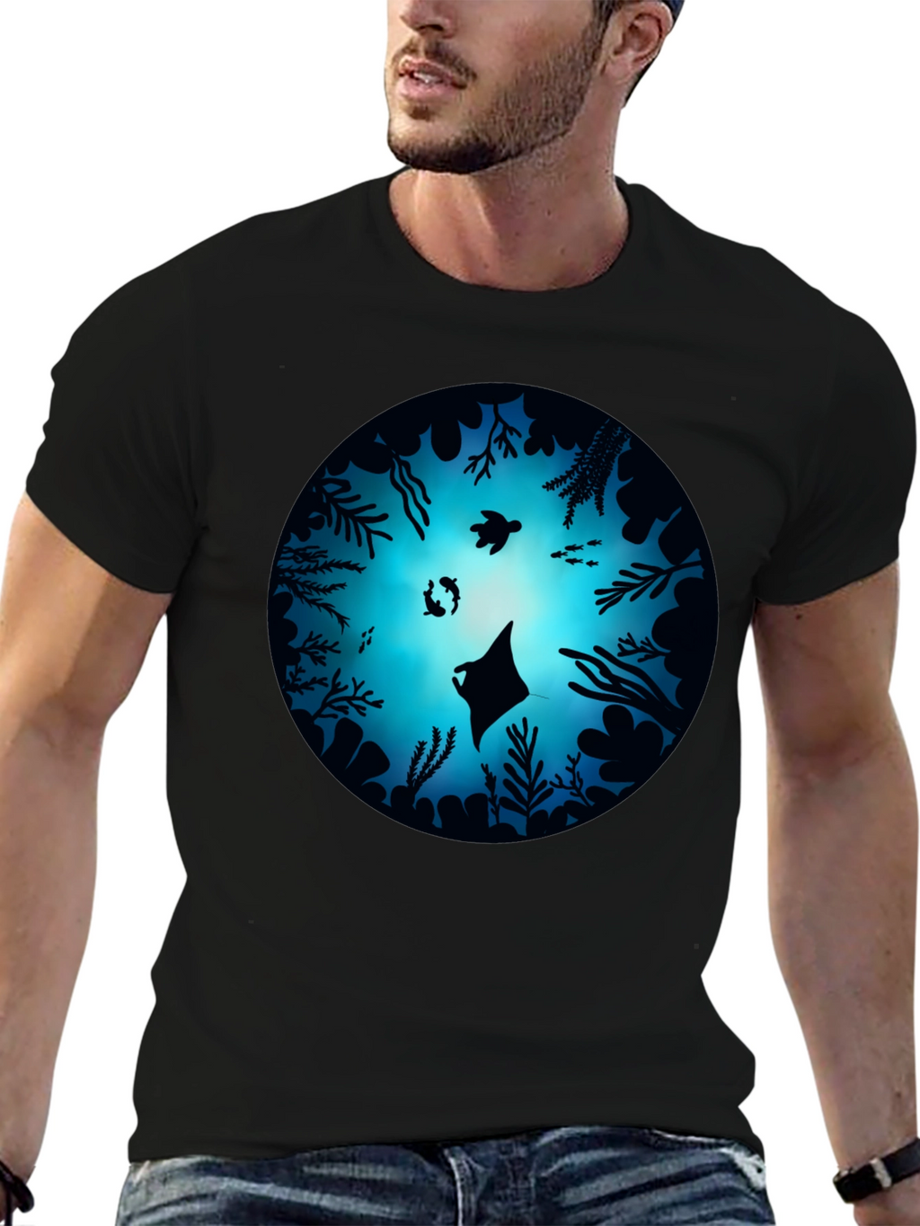 Ocean Depths Graphic Black T-Shirt