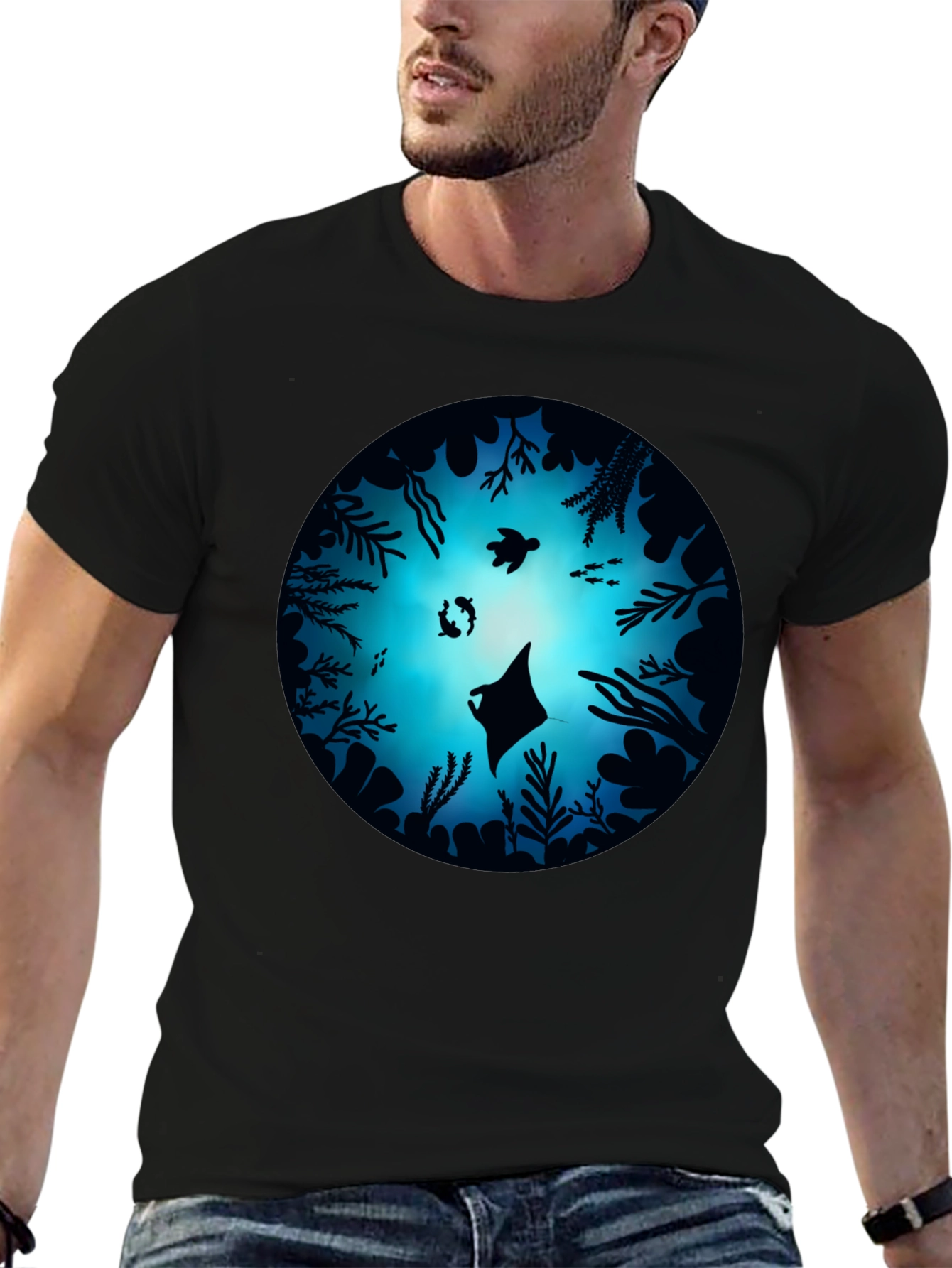 Ocean Depths Graphic Black T-Shirt