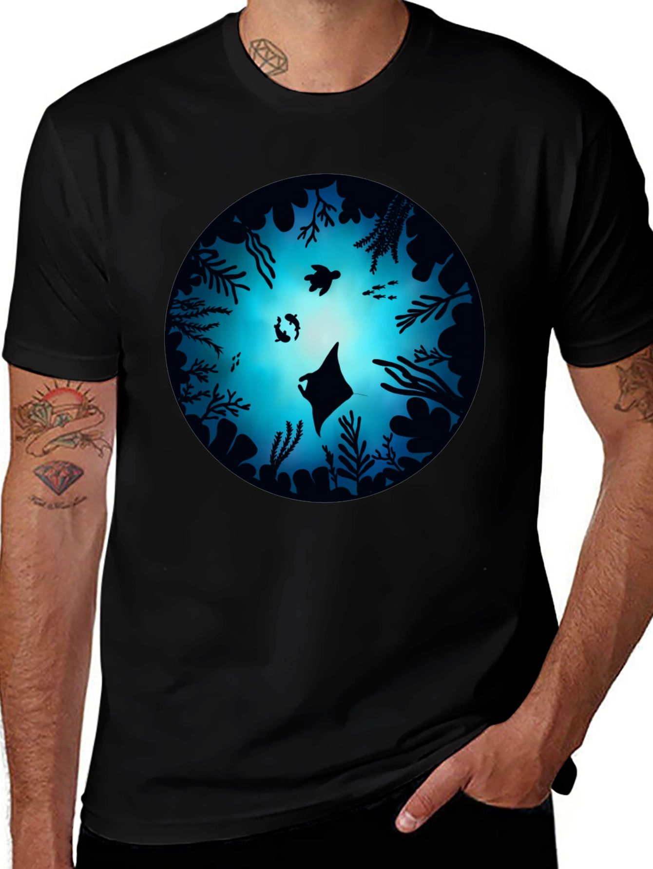 Ocean Depths Graphic Black T-Shirt