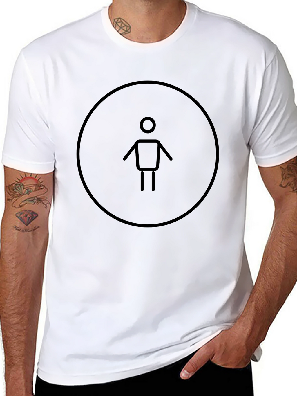 Minimalist Man Graphic Tee - Black