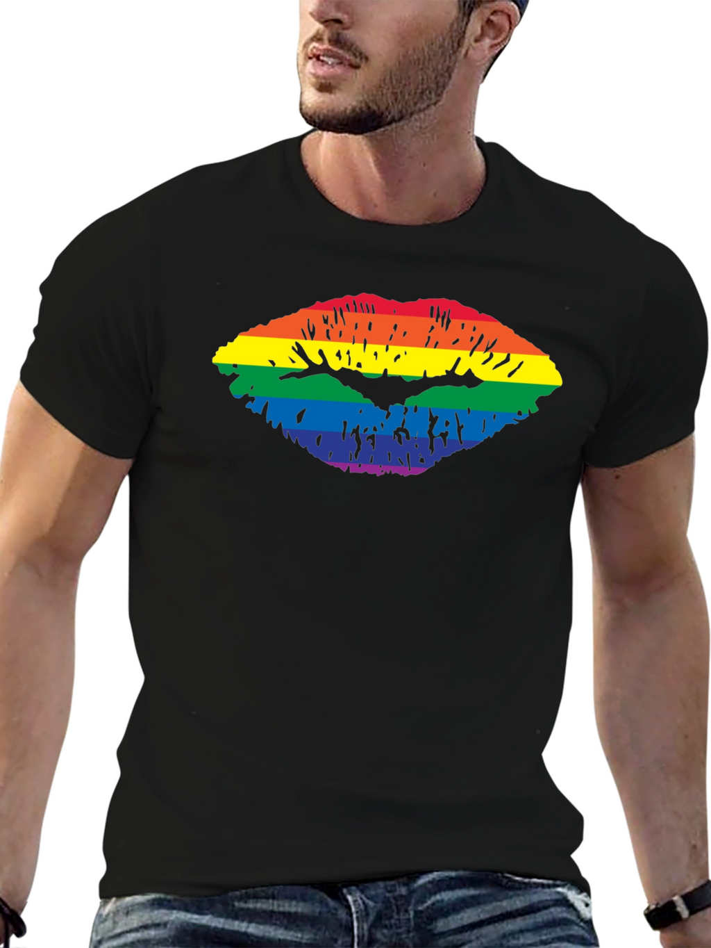 Rainbow Lips Graphic T-Shirt - Pride Apparel