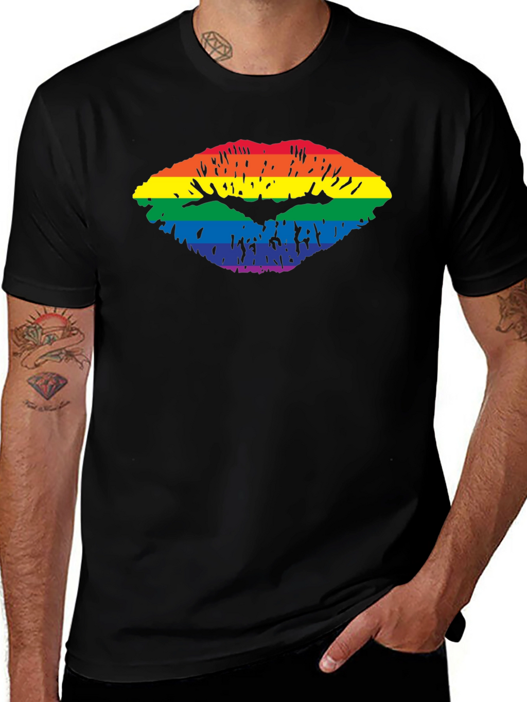 Rainbow Lips Graphic T-Shirt - Pride Apparel