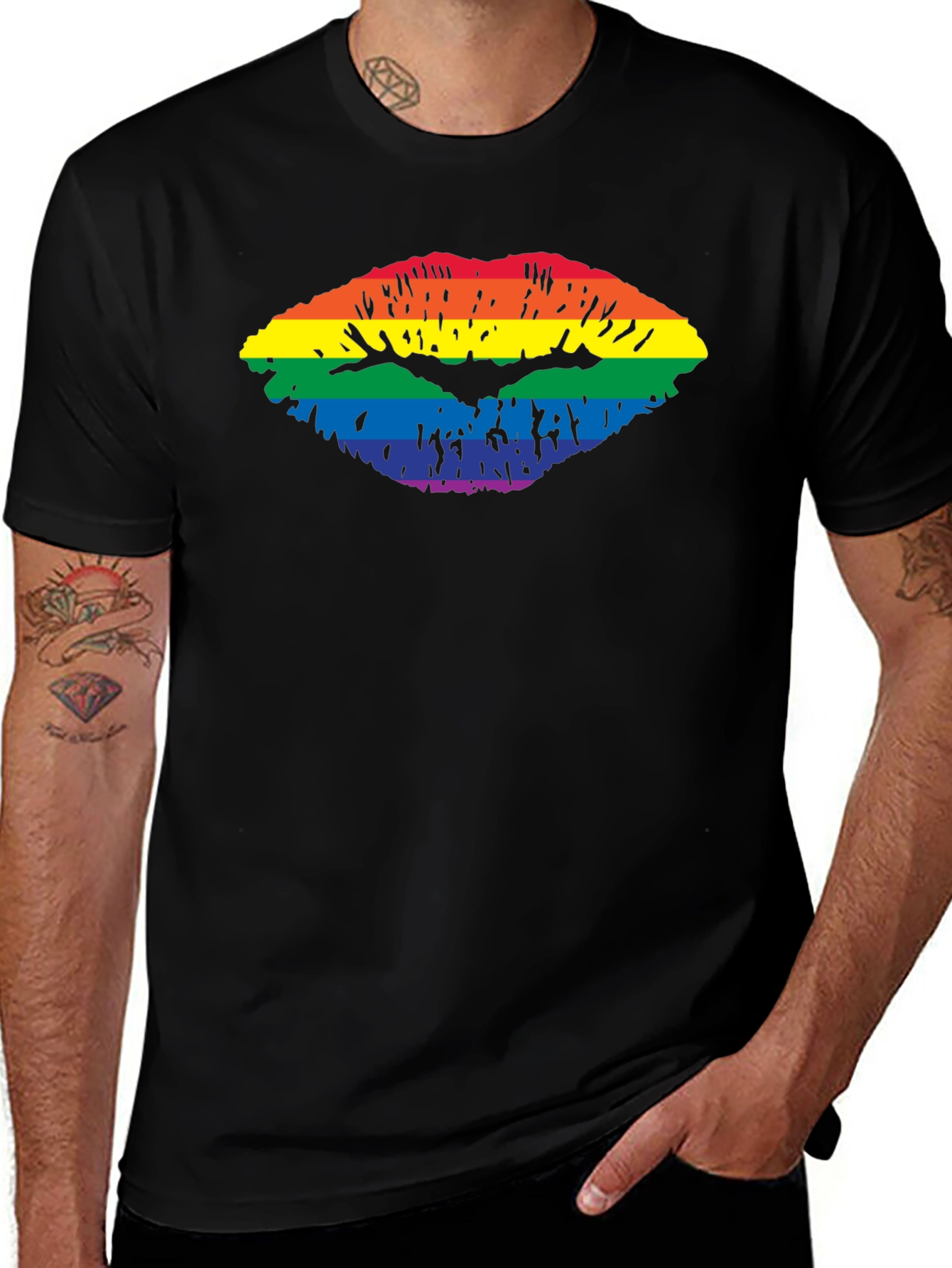 Rainbow Lips Graphic T-Shirt - Pride Apparel