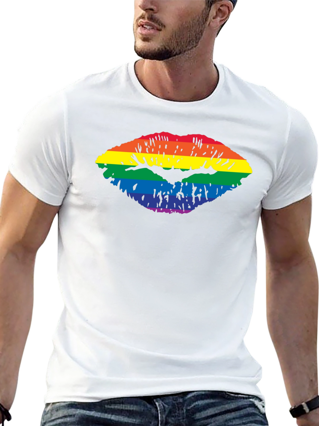 Rainbow Lips Graphic T-Shirt - Pride Apparel