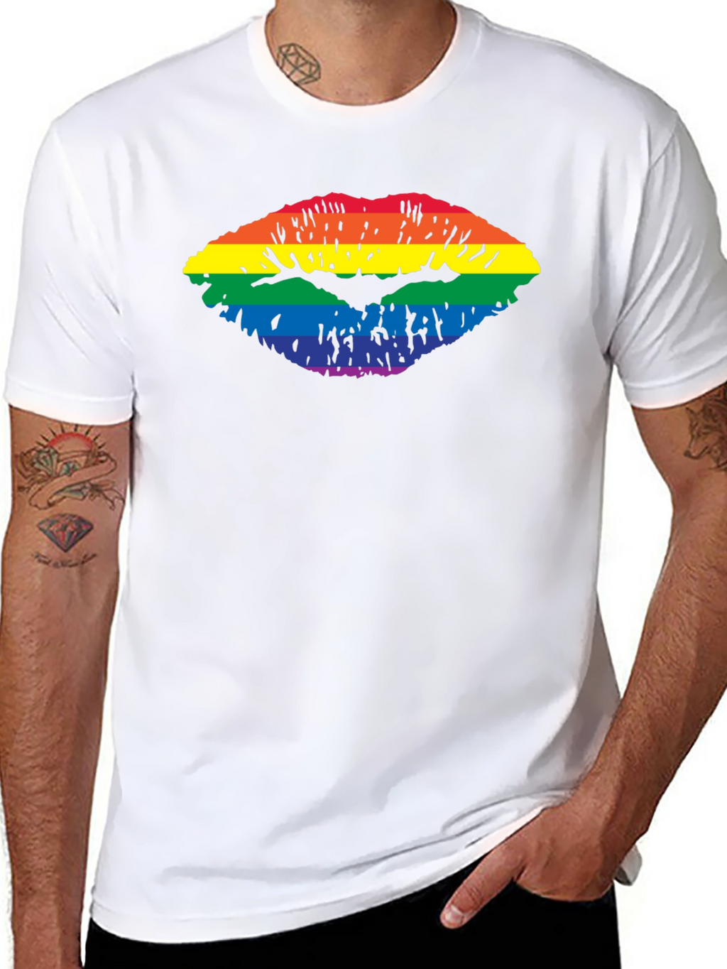 Rainbow Lips Graphic T-Shirt - Pride Apparel