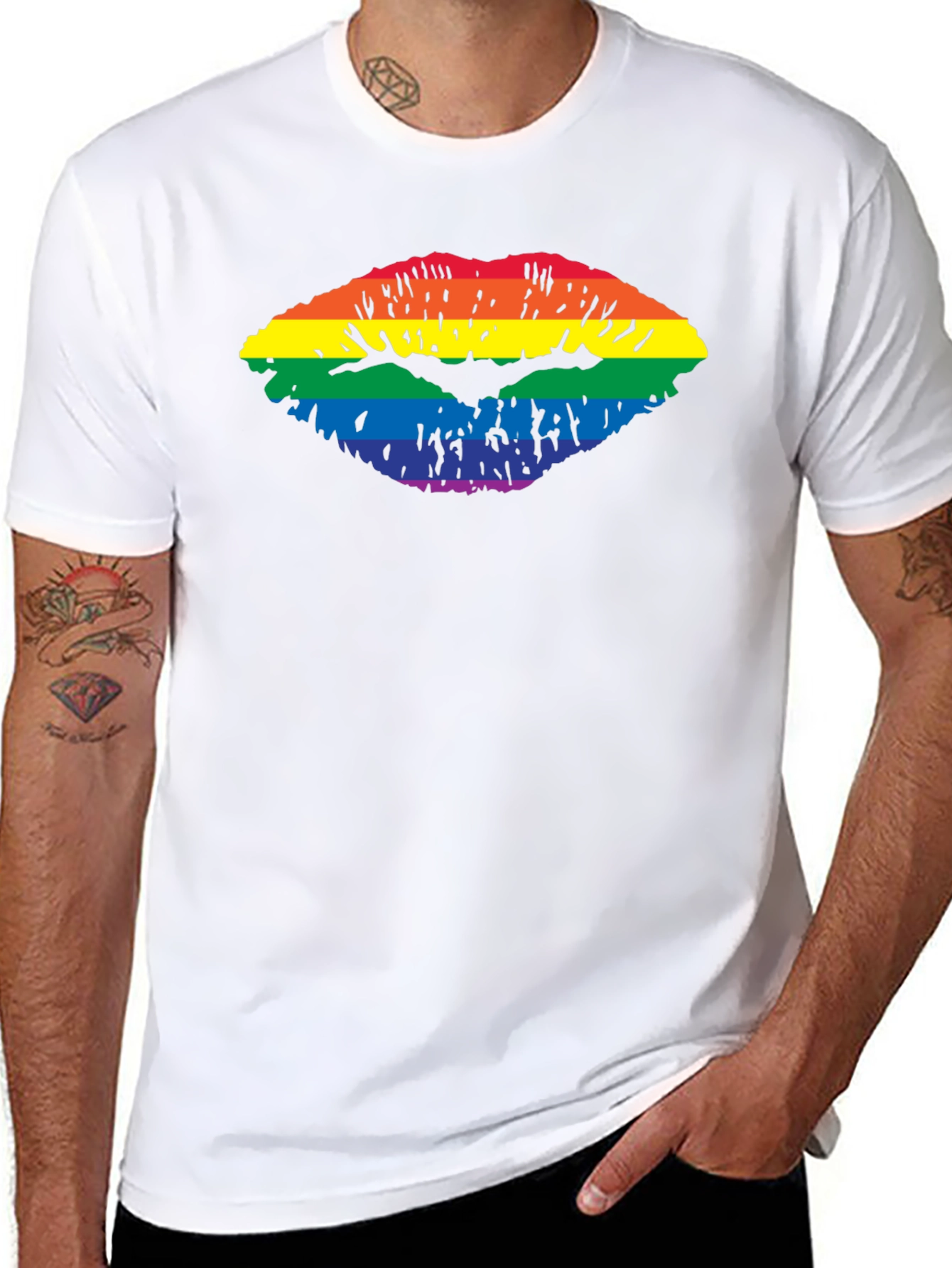 Rainbow Lips Graphic T-Shirt - Pride Apparel