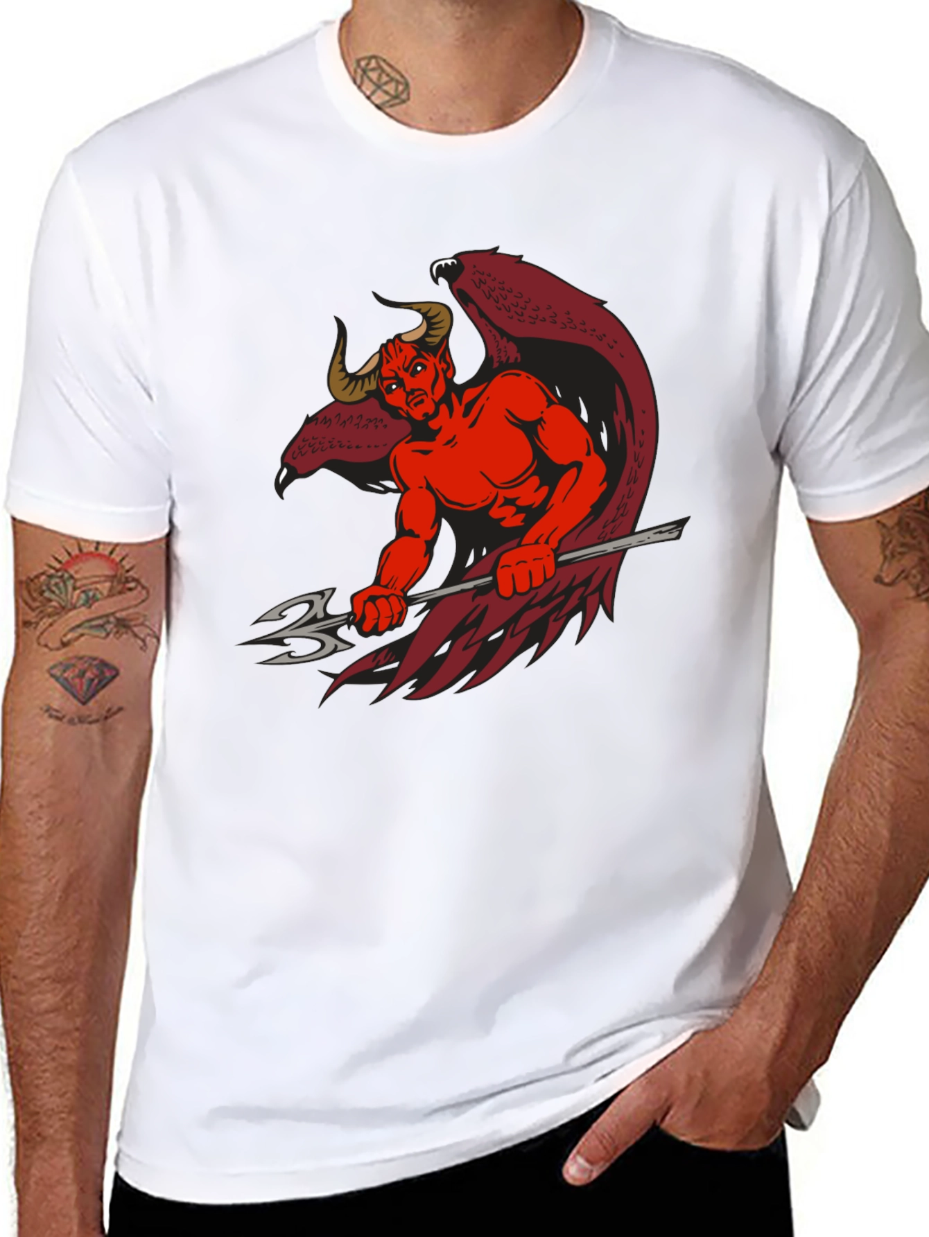Devil Graphic Print Black T-Shirt