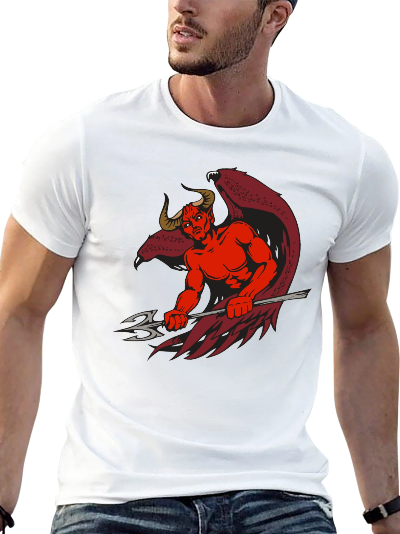 Devil Graphic Print Black T-Shirt