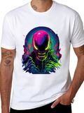 Neon Alien Graphic Black T-Shirt