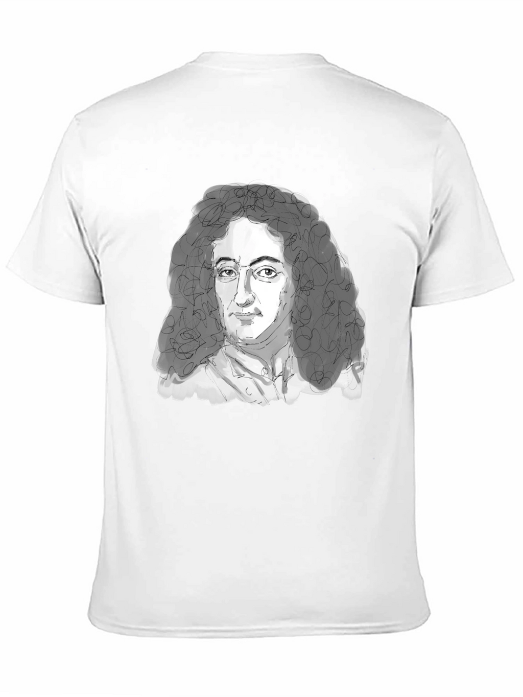 Leibniz Portrait T-Shirt - Black Graphic Tee