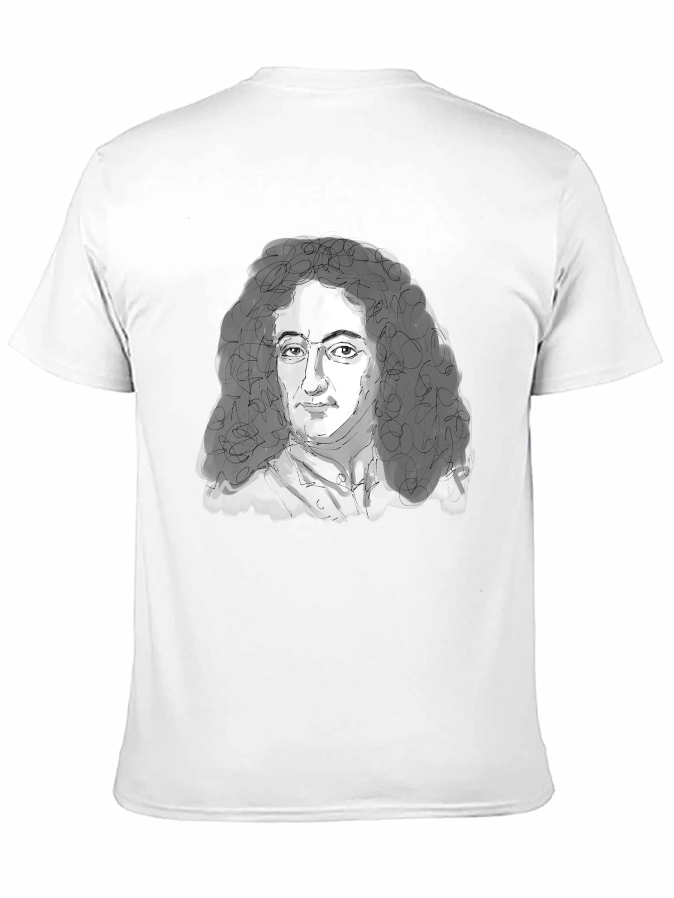 Leibniz Portrait T-Shirt - Black Graphic Tee