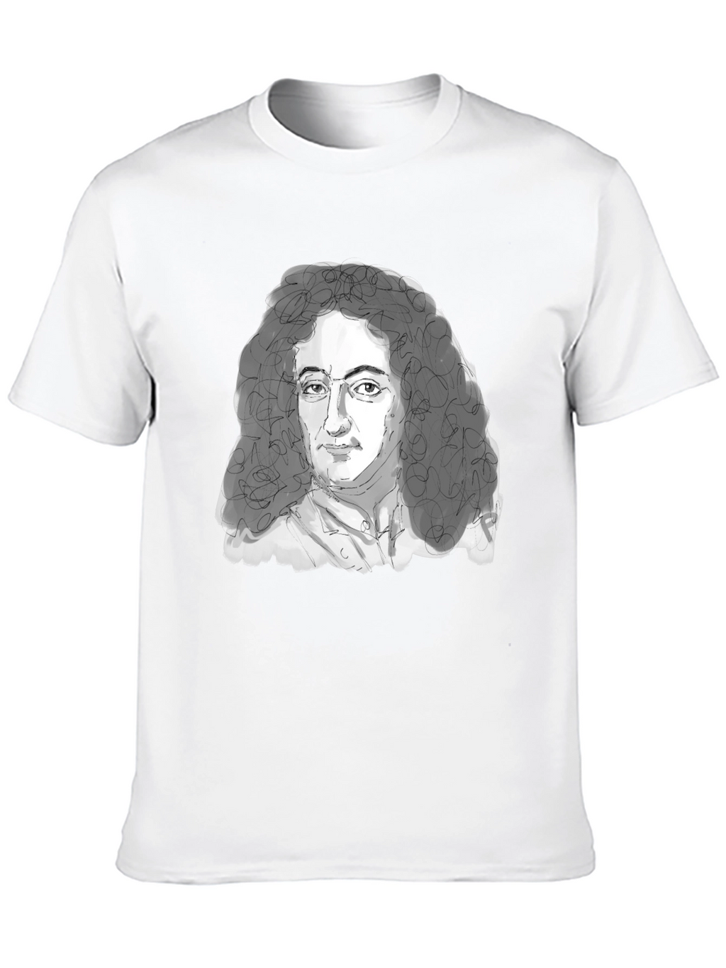 Leibniz Portrait T-Shirt - Black Graphic Tee