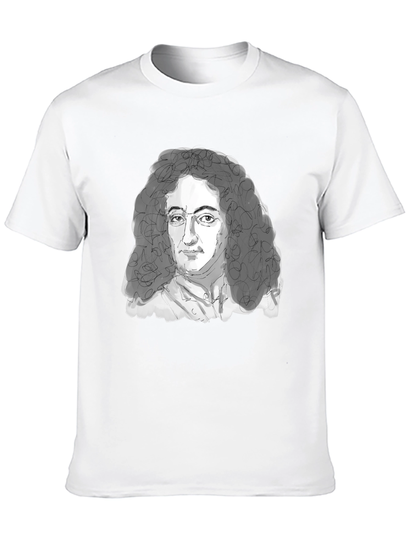 Leibniz Portrait T-Shirt - Black Graphic Tee