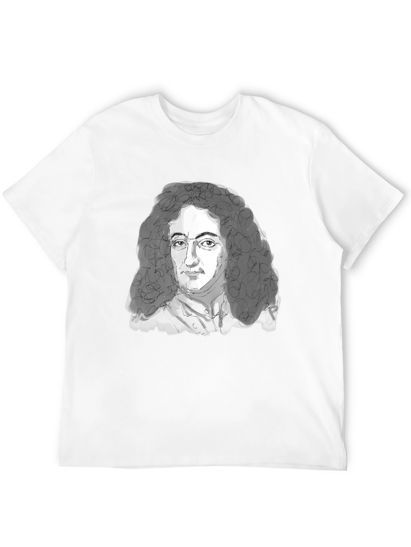 Leibniz Portrait T-Shirt - Black Graphic Tee