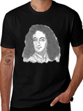 Leibniz Portrait T-Shirt - Black Graphic Tee