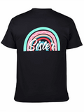 Sister Rainbow Graphic Tee - Cute Family Matching Shirt