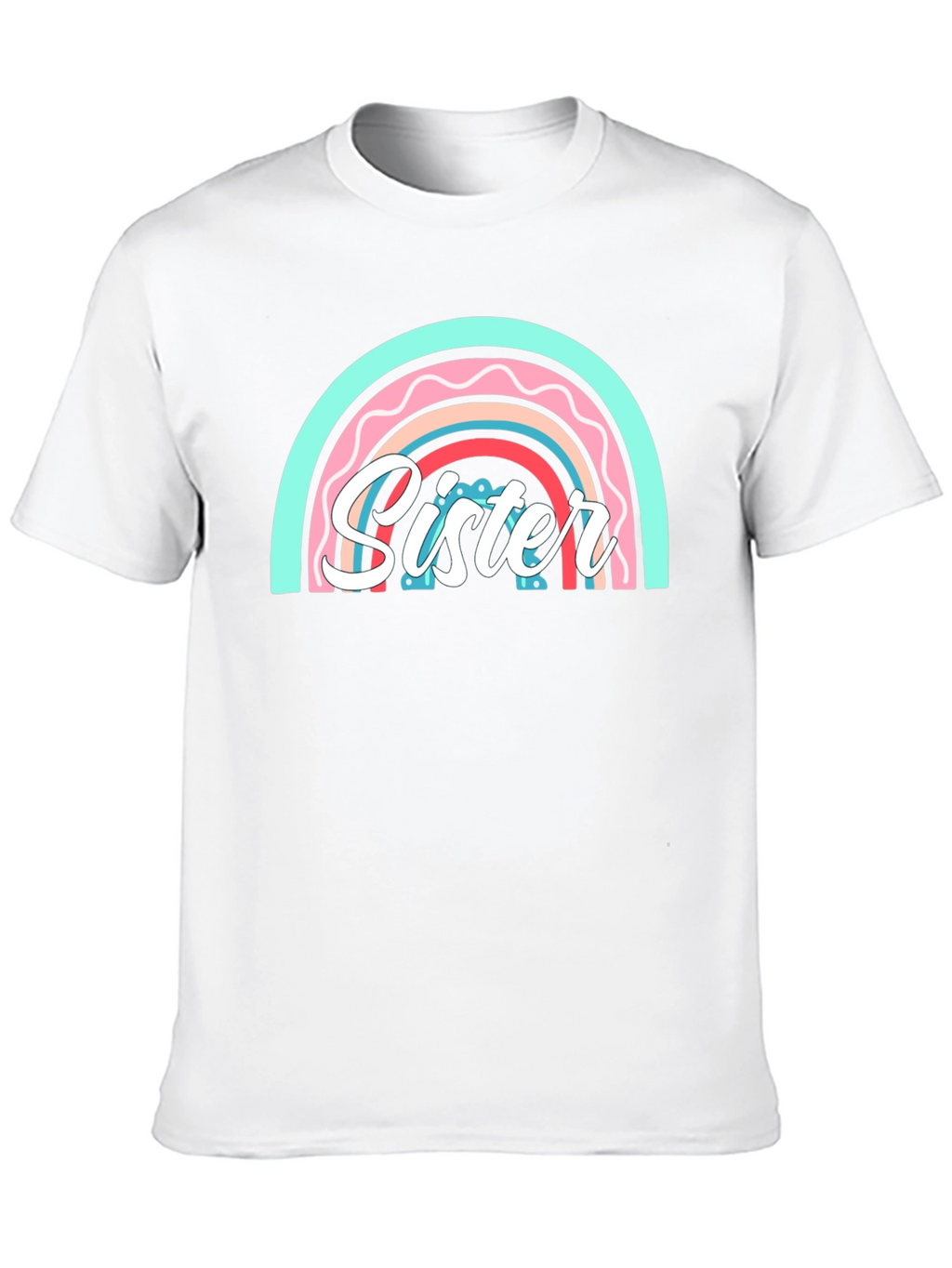 Sister Rainbow Graphic Tee - Cute Family Matching Shirt
