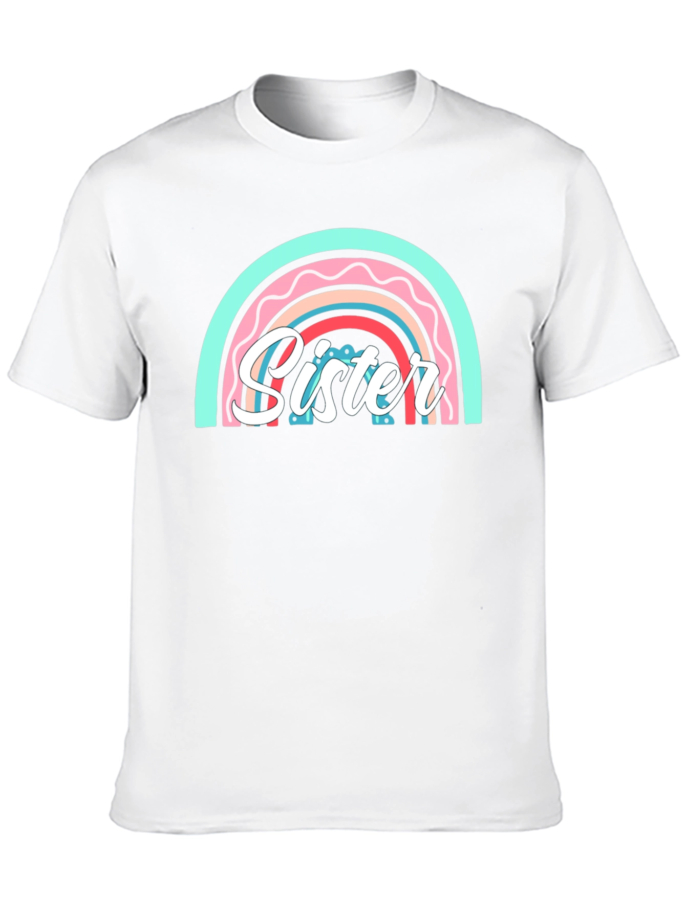 Sister Rainbow Graphic Tee - Cute Family Matching Shirt