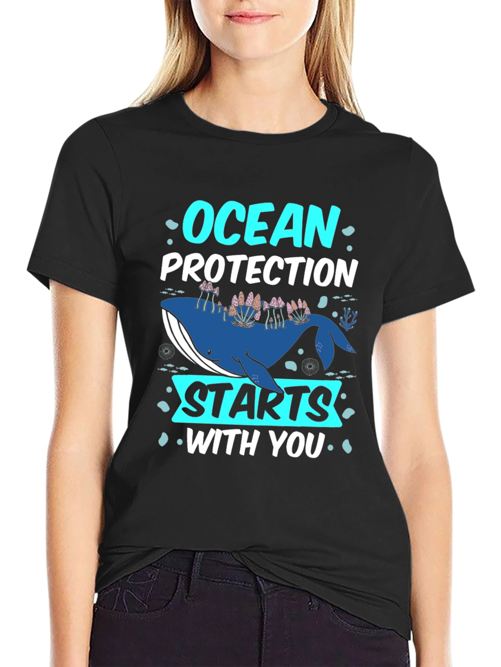 Ocean Protection Starts With You Whale Graphic Tee