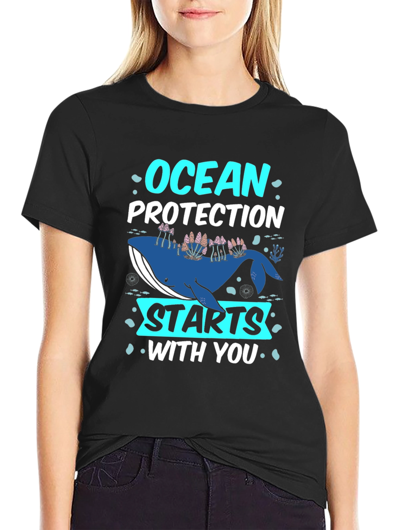 Ocean Protection Starts With You Whale Graphic Tee