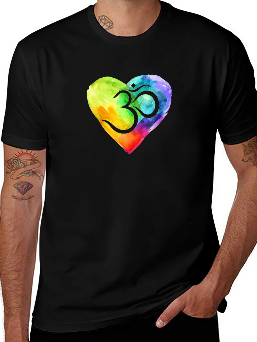 Om Heart Watercolor T-Shirt