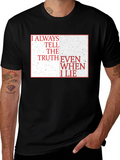 Truth & Lies Graphic Tee - Black Cotton Blend