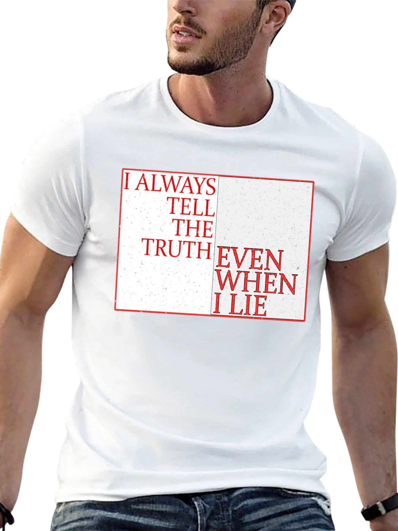 Truth & Lies Graphic Tee - Black Cotton Blend