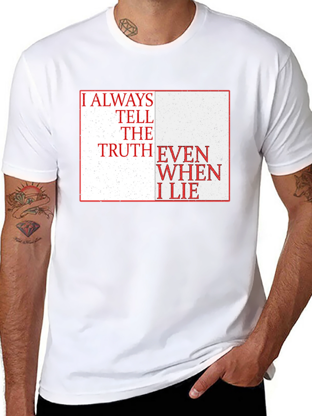 Truth & Lies Graphic Tee - Black Cotton Blend