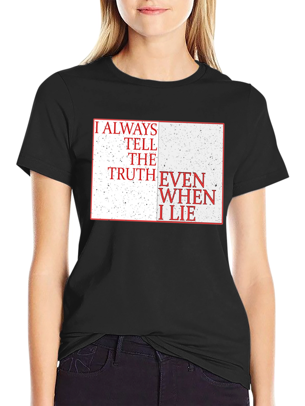Truth & Lies Graphic Tee - Black Cotton Blend