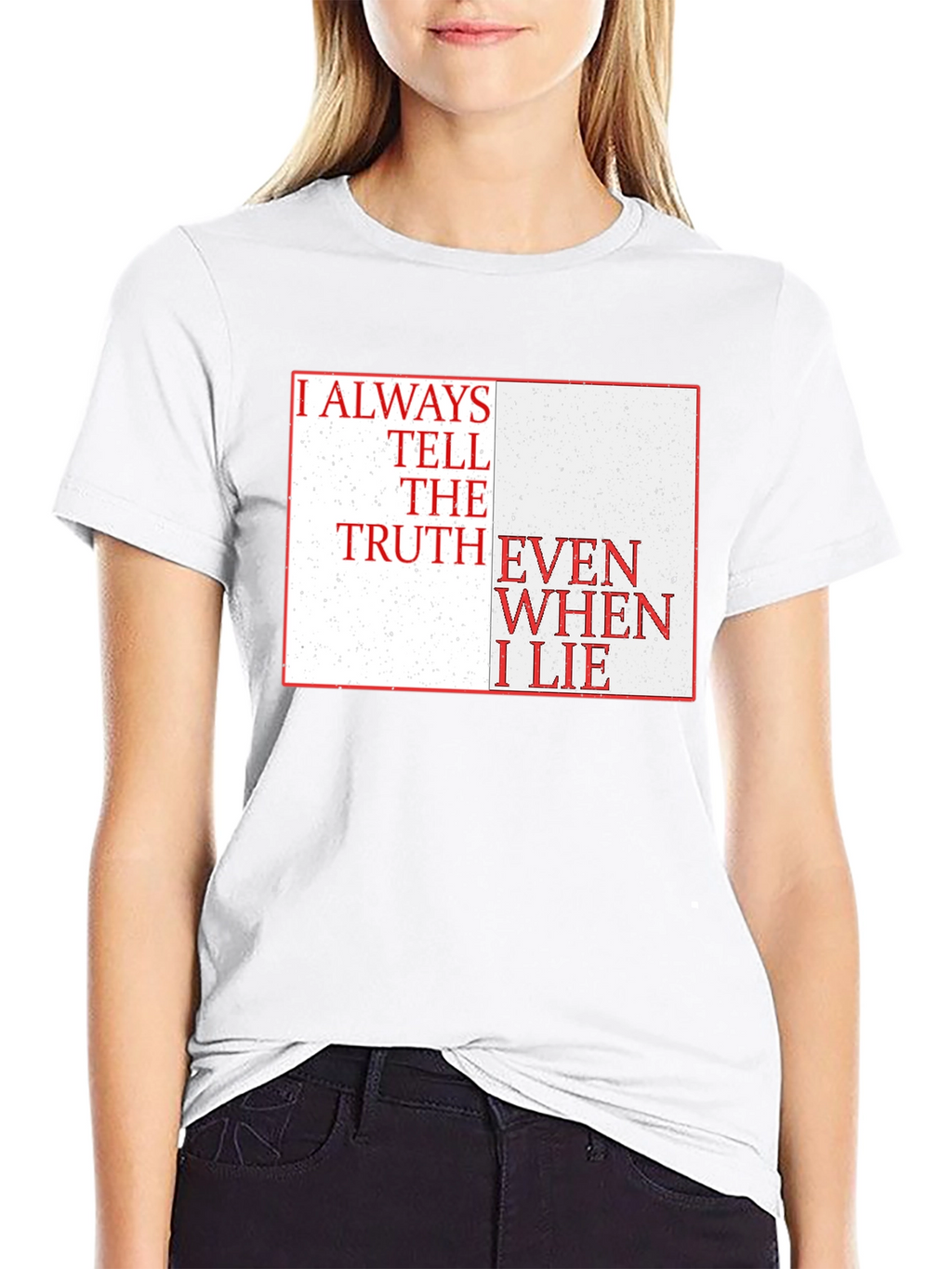 Truth & Lies Graphic Tee - Black Cotton Blend