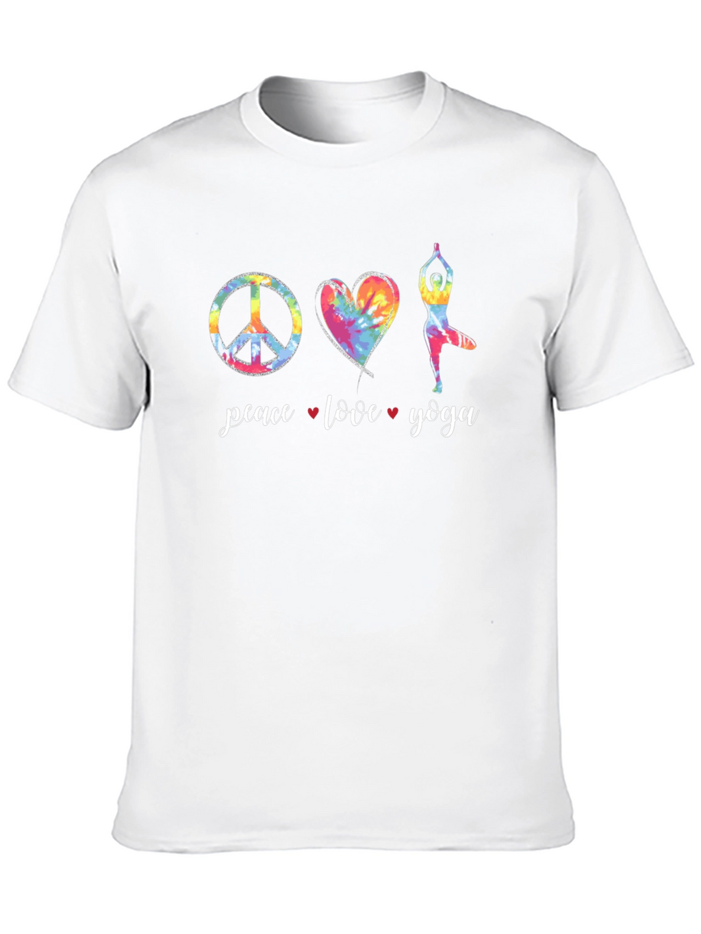 Peace Love Yoga Tie-Dye Graphic Tee