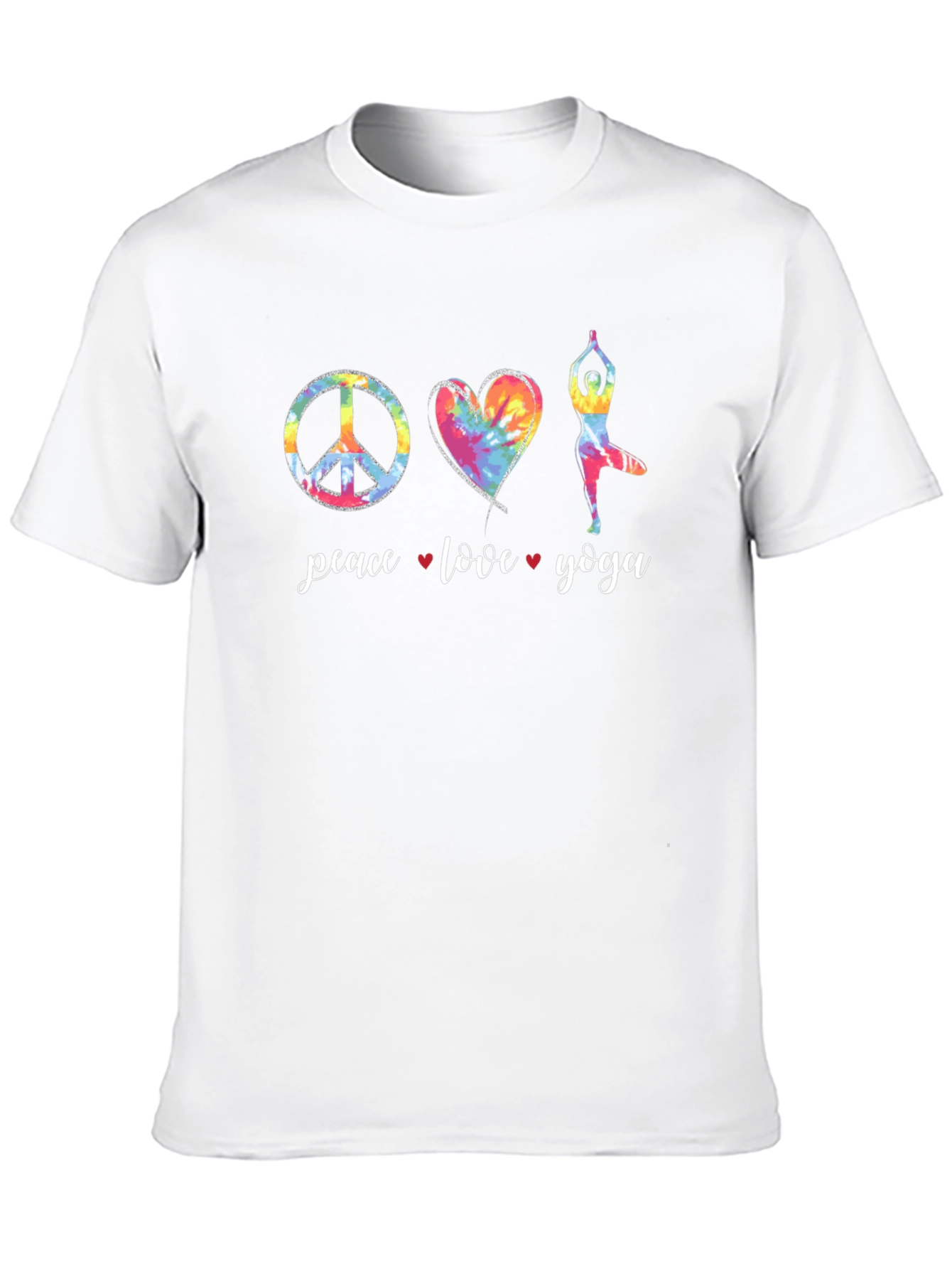 Peace Love Yoga Tie-Dye Graphic Tee