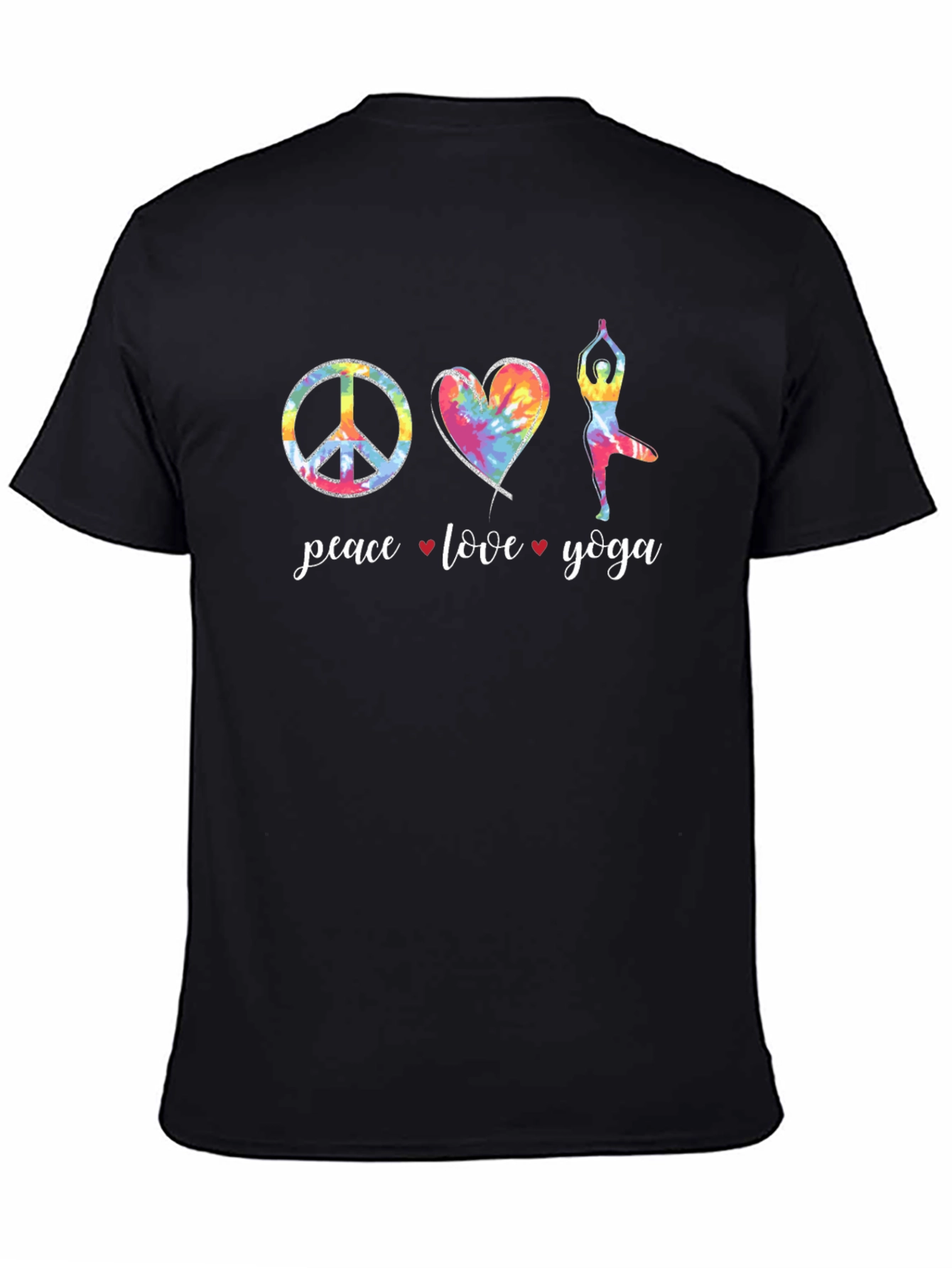 Peace Love Yoga Tie-Dye Graphic Tee