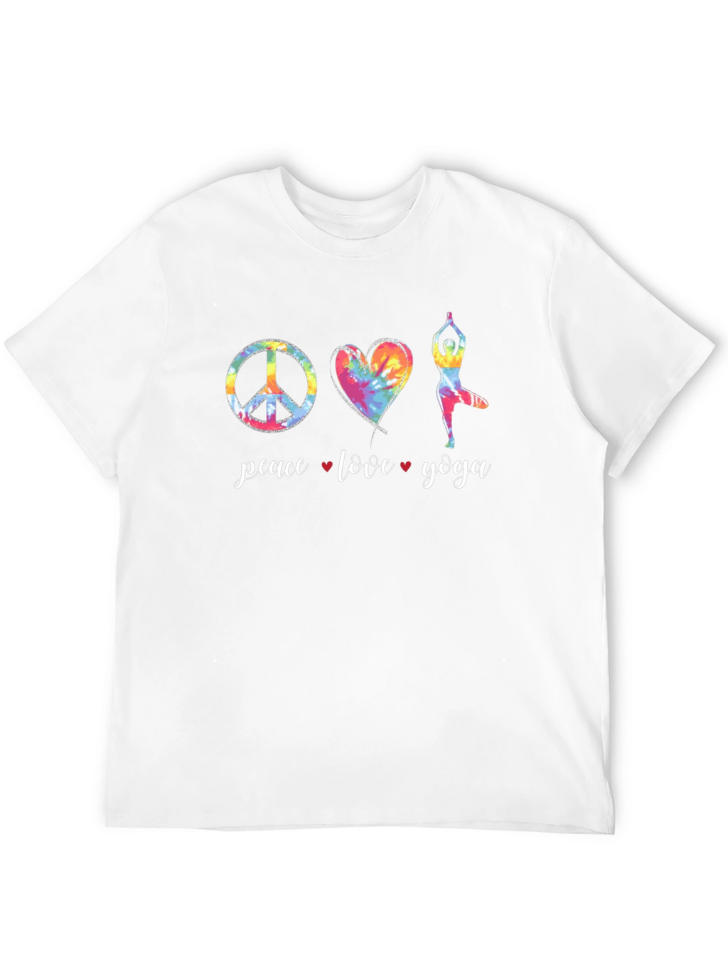 Peace Love Yoga Tie-Dye Graphic Tee