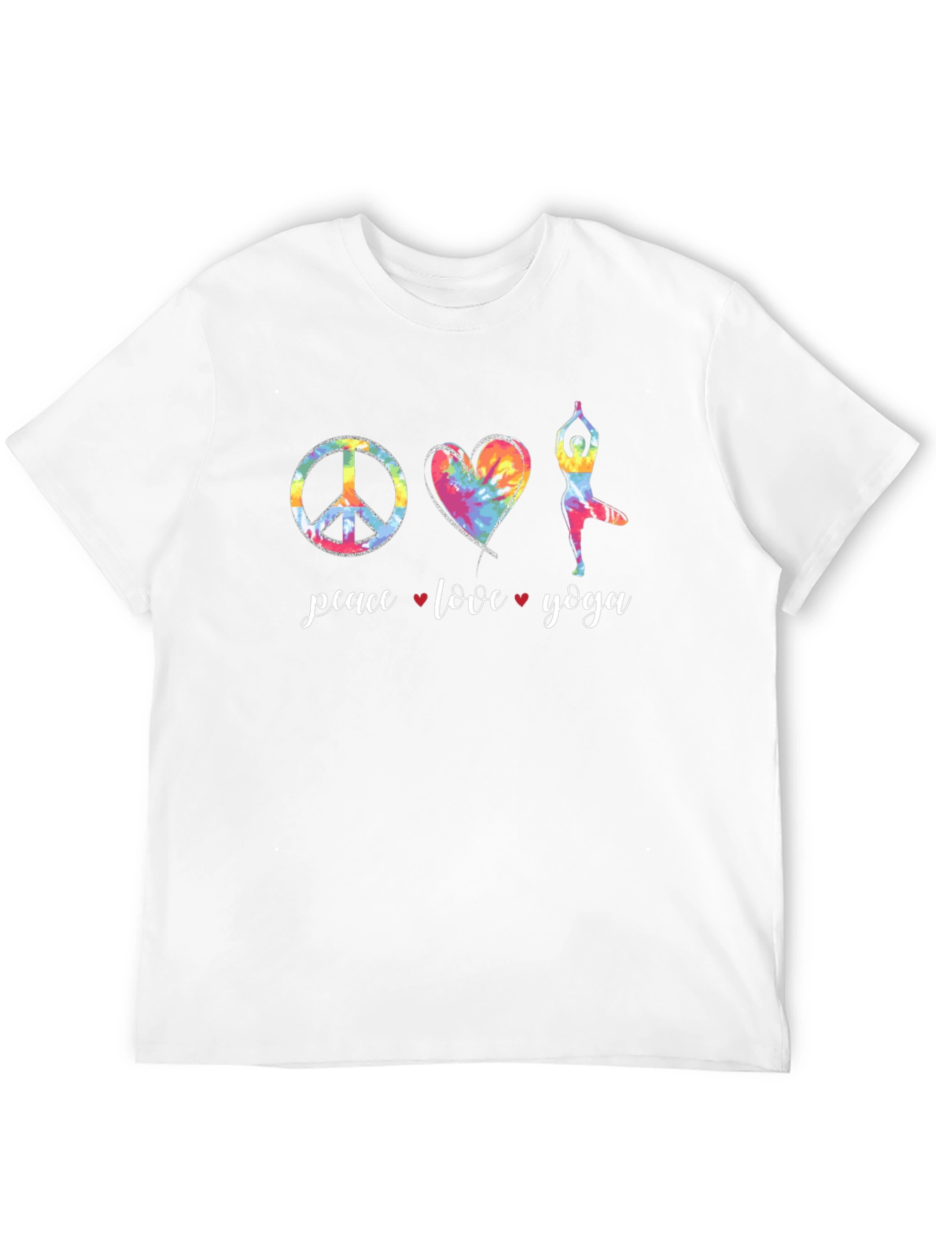 Peace Love Yoga Tie-Dye Graphic Tee