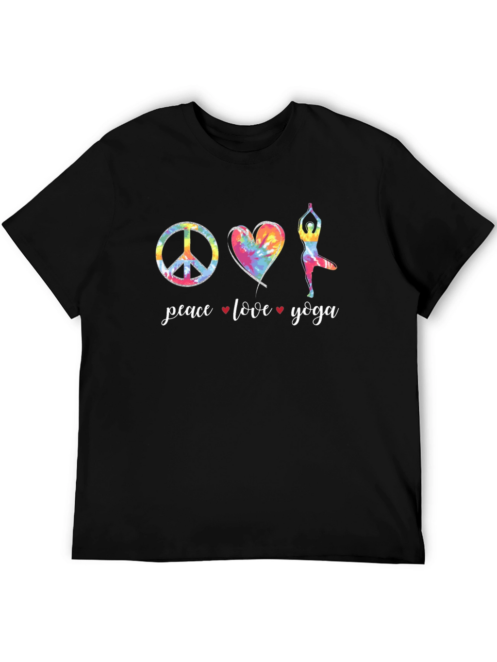 Peace Love Yoga Tie-Dye Graphic Tee