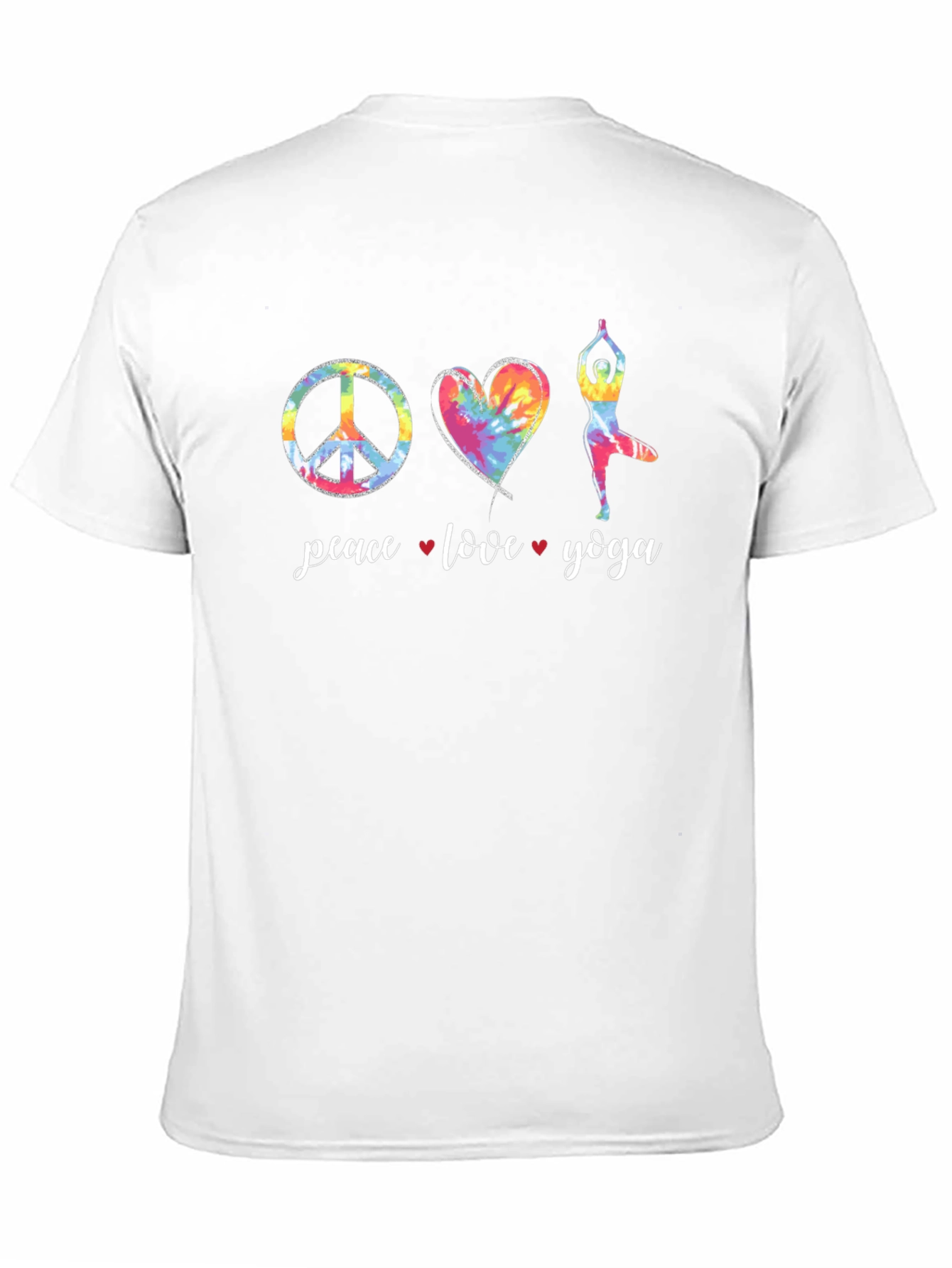 Peace Love Yoga Tie-Dye Graphic Tee