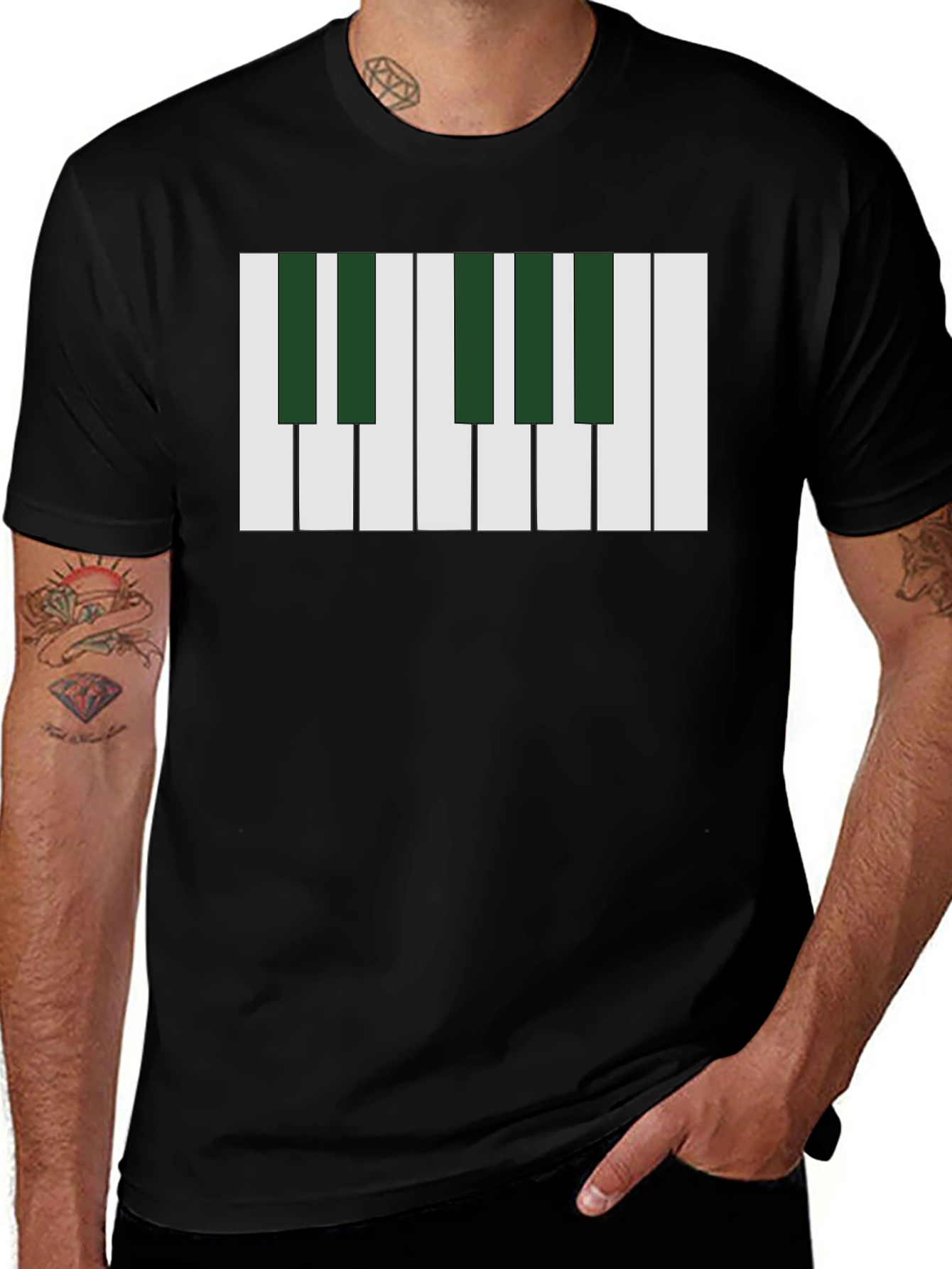Piano Keys Graphic T-Shirt - Musical Design Tee
