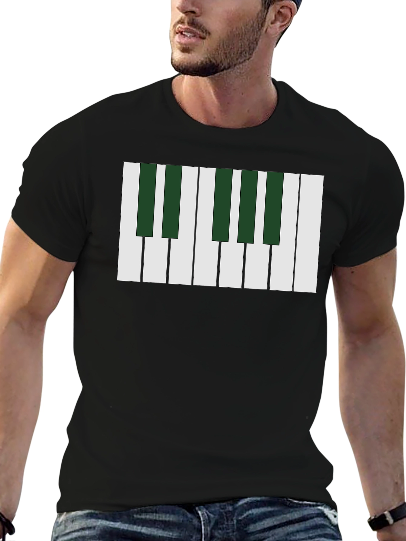 Piano Keys Graphic T-Shirt - Musical Design Tee