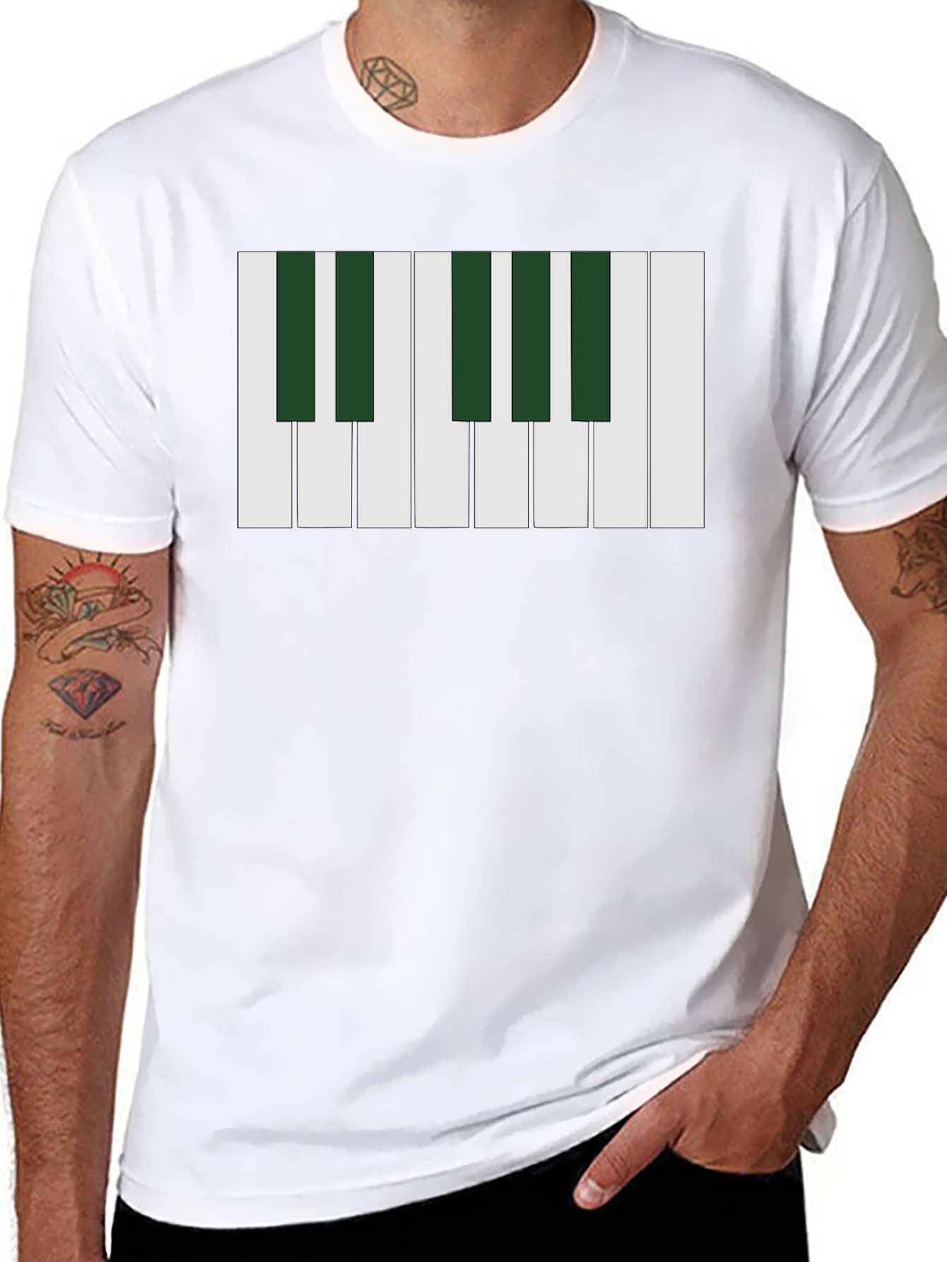 Piano Keys Graphic T-Shirt - Musical Design Tee