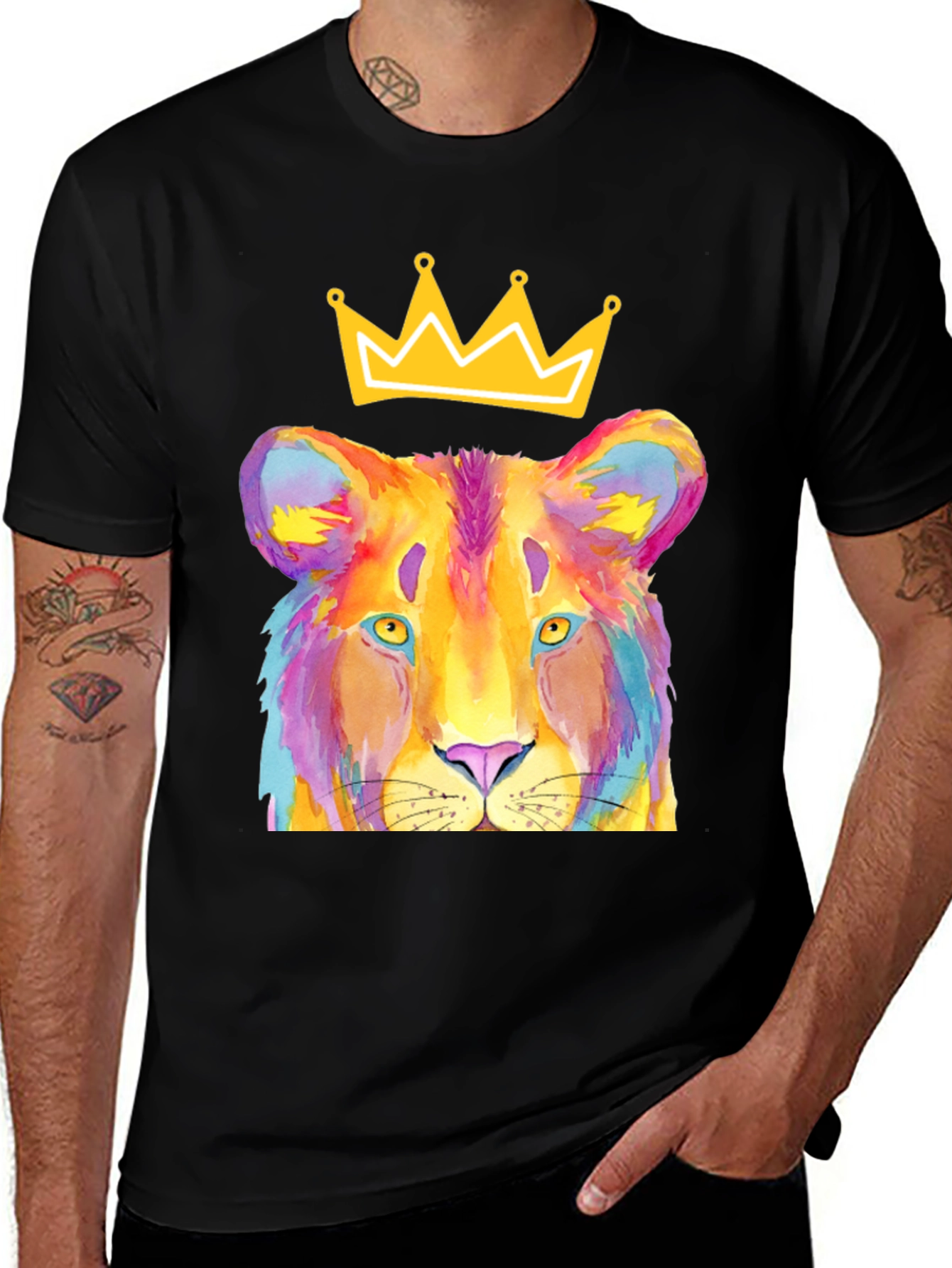 Lion King T-Shirt - Colorful Crown Design