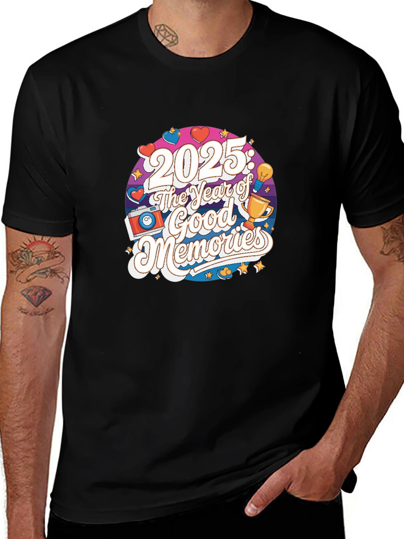 2025: The Year of Good Memories Black T-Shirt