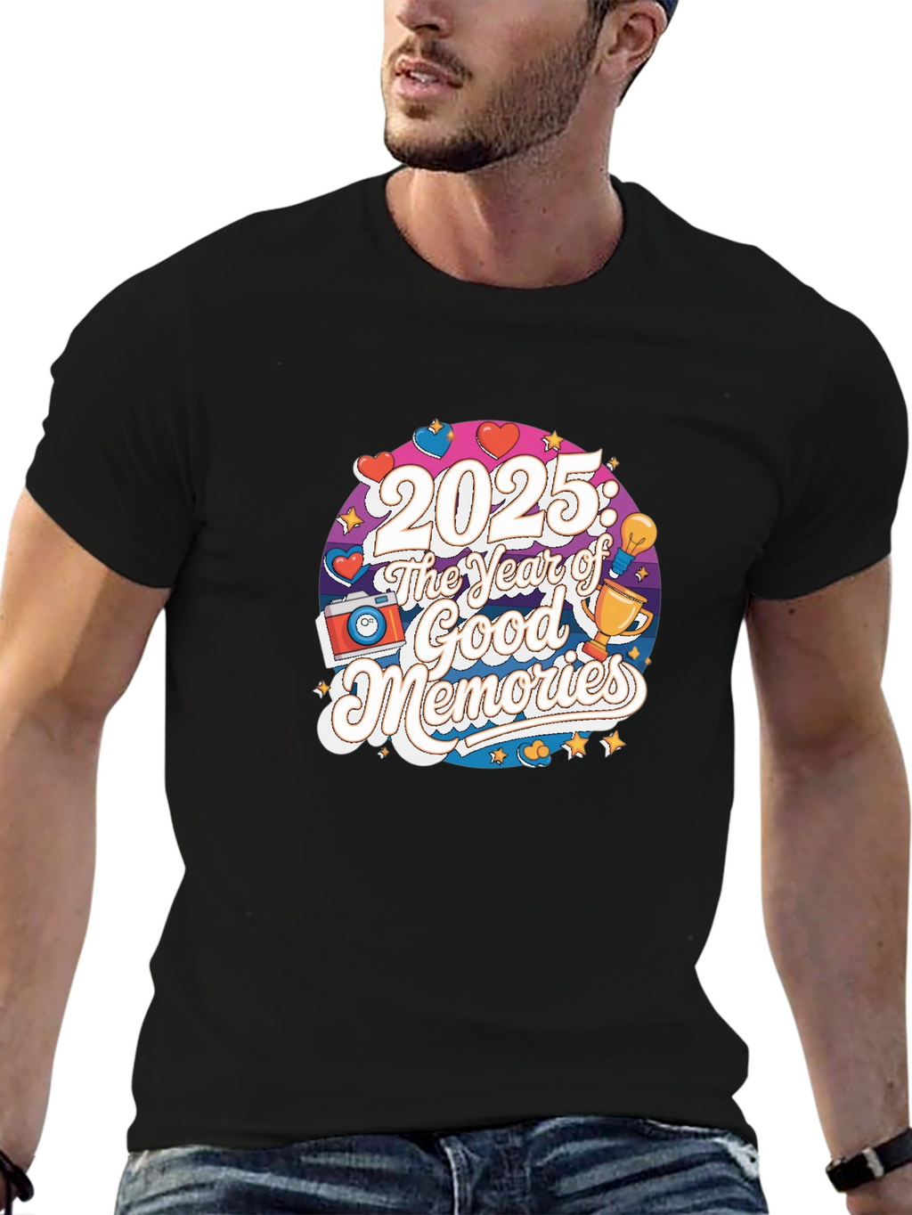 2025: The Year of Good Memories Black T-Shirt