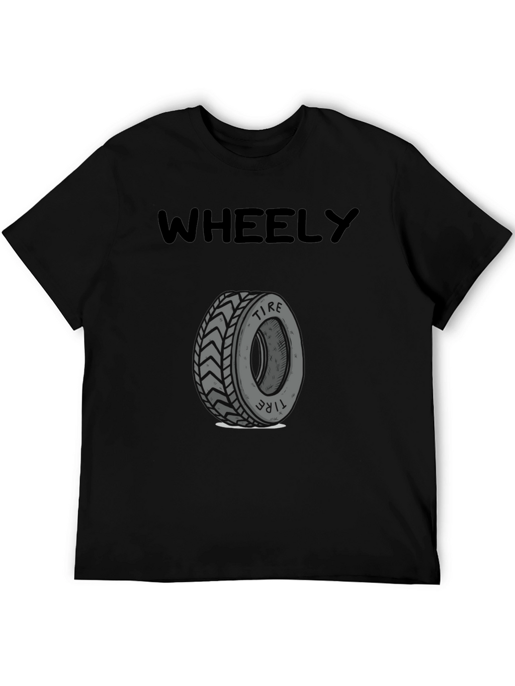 Wheely Tire Graphic Tee - Black Cotton