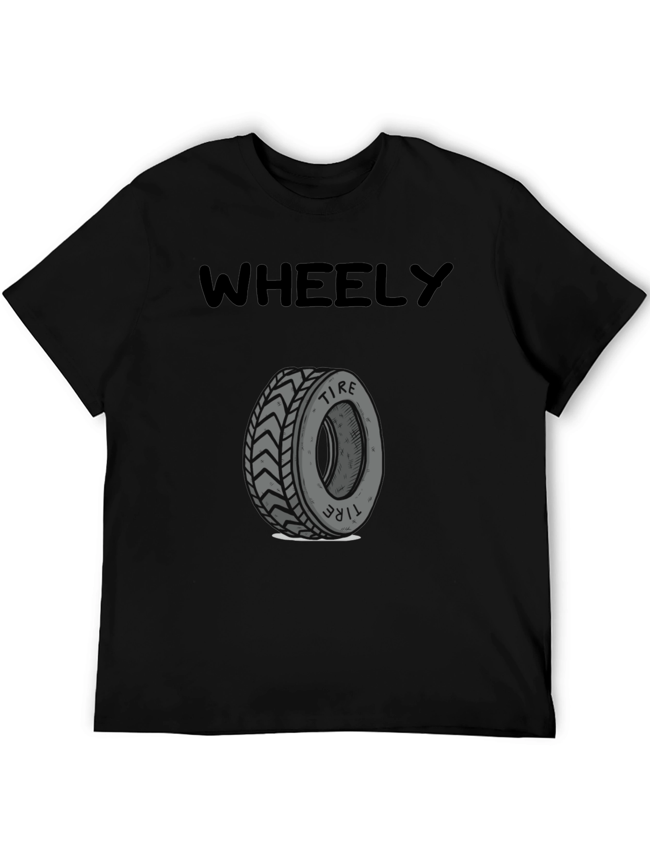 Wheely Tire Graphic Tee - Black Cotton