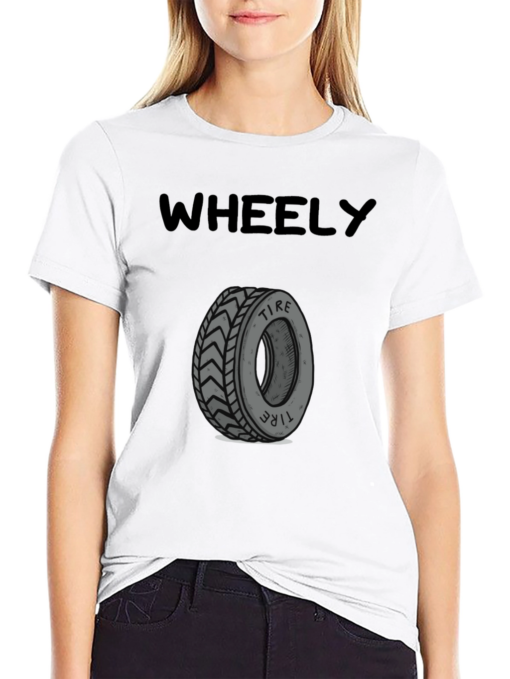 Wheely Tire Graphic Tee - Black Cotton