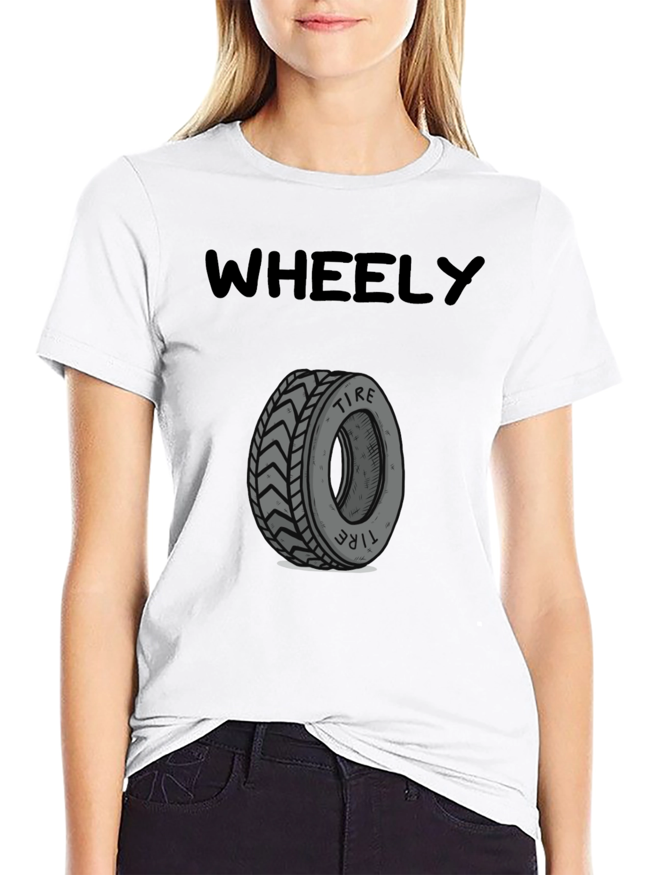 Wheely Tire Graphic Tee - Black Cotton